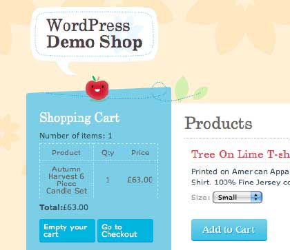 wp-e-commerce佈景crafty cart